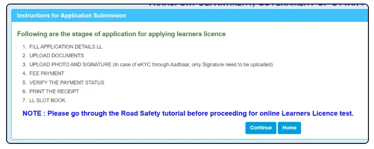 Book Slot for LL Test